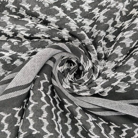 ⚡Men Black and Black-White 100% Cotton Military Shemagh Desert Scarf Wrap - Picture 6 of 8